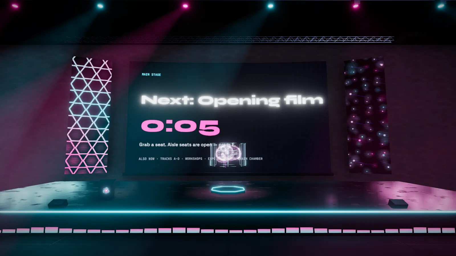 The Main Stage with LED walls counting down to the opening film